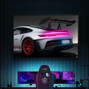 Lámpara LED para Auto Deportivo GTR, Pintura Moderna y Sencilla, Mural Decorativo Rectangular Enmarcado para Sala de Esports y Dormitorio, Alimentación por CA - Product Image 2