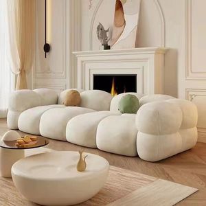 Canapé en tissu minimaliste moderne à un siège, vente chaude, housse en flanelle, rembourrage en éponge, salon, salon de beauté, canapé paresseux - Product Image 4