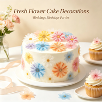 Feuilles de décoration de gâteau en papier wafer en boîte, motifs floraux, boîte de rangement, vente en gros, directement de l'usine, fourniture OEM, en stock, décoration de gâteau