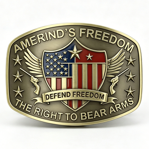 Boucle de ceinture personnalisée en émail souple, en alliage de zinc, motif patriotique, pour homme, cadeau souvenir - Product Image 3