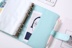 Carnet de notes en cuir A6 Macaron à feuilles mobiles <span class=keywords><strong>Couverture</strong></span> de journal personnalisée en cuir PU A6 - Product Image 6