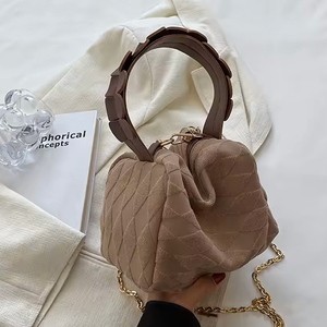 Bolso de mujer Diseño Moda PU Tela a cuadros Pequeño bolso de hombro cuadrado Color sólido Bolso de mujer - Product Image 1