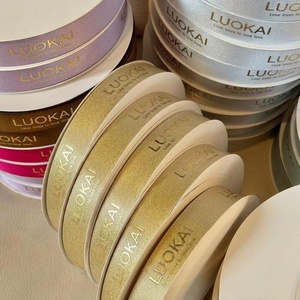 Wholesale Custom Gold <b>Ribbon</b> Polyester Logo Screen Print Roll 1 Roll Gold Silver Foil Hot Stamp for Gift Box Packaging <b>Wedding</b> - Product Image 1