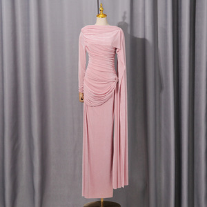 2025 Autumn New Arrival Wrap <strong>Skirt</strong> <strong>Bodycon</strong> Elegant and Intellectual Solid Color Asymmetrical Maxi Dress - Product Image 6