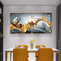 Peinture murale moderne de luxe en gros, nature morte de verres à vin de restaurant, impression UV sur papier acrylique haute résolution