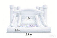 Château gonflable double toboggan de 5,5 m avec piscine à balles pour fêtes d'enfants et location