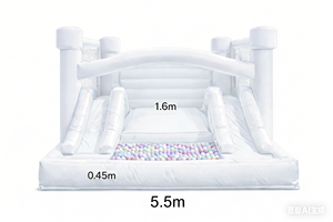 Casa de Brinco Inflable de 5.5m con Doble Tobogán y Piscina de Pelotas para Fiestas Infantiles, <span class=keywords><strong>Alquiler</strong></span> - Product Image 2