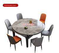 Nouvel ensemble de meubles de maison modernes en vente flash, table rectangulaire, 1 table, 6 chaises, pieds en bois, pliable