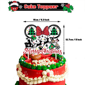 Style <span class=keywords><strong>de</strong></span> noël mignon dessin animé <span class=keywords><strong>Mickey</strong></span> thème fête décoration ballons ensembles fête d'anniversaire bannière gâteau Topper ensemble fête fournitures - Product Image 3