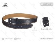 Cintura Casual in Vera Pelle Nera con Rivetti a Testa di Cavallo Stile Western Cowboy, 4.2cm x 120cm - Product Image 3