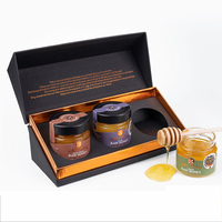 Boîtes cadeaux rigides en carton personnalisées de luxe à bas prix pour bouteilles de miel de 500 ml, emballage avec gaufrage et logo personnalisé