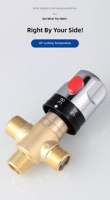 Robinet mélangeur thermostatique en laiton à température réglable pour système de chauffage à circulation d'eau chaude