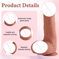 Consolador de silicona líquida realista de 8 pulgadas de color carne para mujer, juguete de pene flexible suave, venta de liquidación EE. UU. Stock
