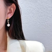 Boucles d'oreilles en argent sterling et tungstène, motif lune croissante et étoiles, avec perles incrustées, collection Shi Family, élégantes et polyvalentes pour femme