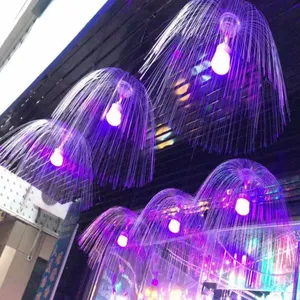 IP68 creative Dia 60cm double layer outdoor large scene lighting decoration led fiber optic jellyfish flower lamp field of light