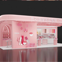 Table d'exposition pour cosmétiques et soins de la peau, boutique éphémère de cosmétiques, présentoir de maquillage, rouge à lèvres