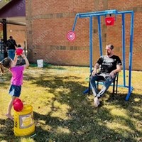 Spritzturm PVC-Wasserspielplatz: Outdoor-Dunk-Tank für Events, Festivals und Spielplätze – Wasserpark-Ausrüstung
