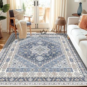 Tapis de sol lavable en tissu polyester avec support TPR lavable, épaisseur fine de 5 mm, adapté aux animaux domestiques, antidérapant, facile d'entretien, pour usage domestique - Product Image 1