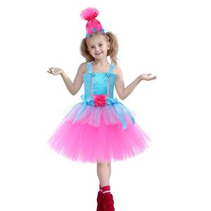 Robe tutu HP Fashion Little Mermaid pour enfants, costumes de princesse, jupes sans manches violettes pour filles avec accessoires pour cheveux - Product Image 3