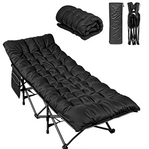 WLIVE Lit de camping moderne en acier 1200D à double couche Oxford pour adultes, lit portable avec matelas, lit pliant d'extérieur avec sac de transport - Product Image 1