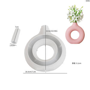 Siliconen Vaasvormen Voor Harsbeton Gestreepte Hoge Elliptische Ronde Gedroogde Bloemenvaas Aardewerk Mal Siliconen Mal Grote Vazen - Product Image 5