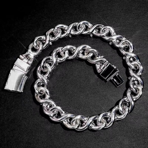 <span class=keywords><strong>Cadena</strong></span> de eslabones cubanos Miami con diseño de flor, de plata de ley 925, con moissanita de color D de 16 mm y 18 GRA, con incrustaciones de circonitas, que pasa la prueba del probador, para hombre - Product Image 3