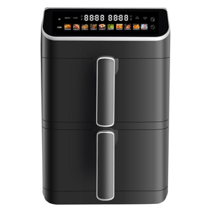 Friteuse à air carrée à double panier, grande capacité, multifonctionnelle, intelligente, sans huile, sans fumée, en acier inoxydable, pour hôtel - Product Image 4