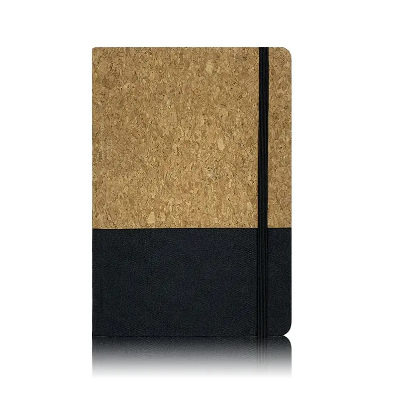 Cuaderno A5 de corcho personalizado de excelente calidad al por mayor con cubierta de tela y lazo para bolígrafo para suministros de oficina