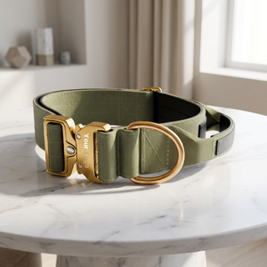 Collar Táctico para <span class=keywords><strong>Perro</strong></span> Ajustable de Nailon Resistente y Grueso con Asa para Perros Medianos y Grandes - Product Image 1