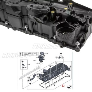 ฝาครอบวาล์ว ฝาครอบหัวสูบ ปะเก็นฝาครอบวาล์ว สำหรับรถ BMW F10 F11 F01 F02 E70 F15 E71 F16 รุ่น 11128510234  อะไหล่แต่ง - Product Image 3