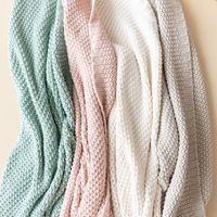 Venta caliente de alta calidad de punto grueso manta de bebé Super suave telas personalizadas recién nacido Niño ropa de cama regalo