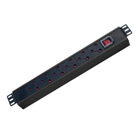 PDU de Sudáfrica con 8 Tomas de Corriente, Protección Contra Sobretensiones y Sobrecargas, PDU de Aluminio para Rack de 19 Pulgadas, Certificado CE, Impresión de Logotipo OEM