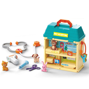 Kids Veterinary <strong>Hospital</strong> Playset Plastic Multi-Room Design Doctor Tools <strong>Animal</strong> Care Pretend Play <strong>Toy</strong> for Toddlers Kids Ages 5-14 - Product Image 1