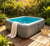 Piscine carrée gonflable portable en PVC avec sièges intégrés, piscine hors sol personnalisée, bain familial intérieur