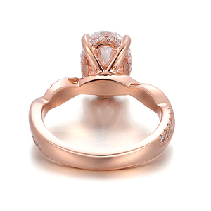 Taglio ovale DEF Lab Diamond IGI certificato 18k oro rosa massiccio Design personalizzato anello fatto a mano coppia anelli di alta gioielleria per fidanzamento - Product Image 3