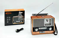 Eletree YG-2113BTS, YG-2113 Retro portabel Solar Speaker BT nirkabel DC pengisian AM FM SW 3 band Radio dengan jam kuarsa