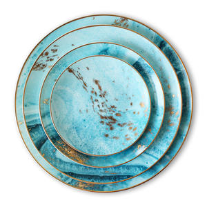 Assiette ronde légère en porcelaine fine, design personnalisé, vaisselle en porcelaine, ensemble d'assiettes à dîner, assiette de service en céramique pour salade - Product Image 1