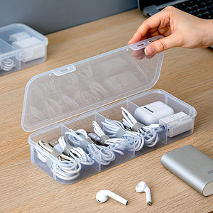Modern Rectangular Data Line Storage Organizer <strong>PP</strong> Plastic Storage <strong>Container</strong> with Compartment Office Supplies - Product Image 5
