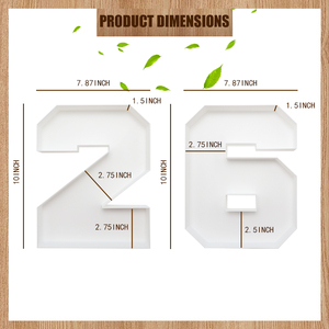 White <b>Plastic</b> Number 26 Decorative <b>Box</b> Letter <b>Display</b> Container for Home Bedroom Nursery Decor - Product Image 2