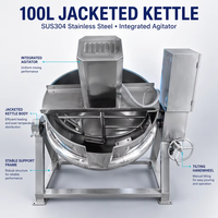 Marmite de cuisson industrielle à double enveloppe vapeur en acier inoxydable SUS304 de 300 L avec agitateur automatique et chauffage électromagnétique pour le traitement du maïs