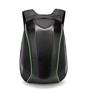 Motorcycle Bag Motocross Racing Hard-shell Turtle Bag PU Leather Waterproof Backpack Helmet Bag Large Capital Black Outdoor