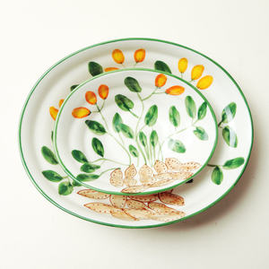 Tigela Oval de Cerâmica Pintada à Mão Kutana <span class=keywords><strong>Ware</strong></span>, Estilo Japonês, com Design Auspicioso de Lingote, Segura para Micro-ondas, para Petiscos e Plantas - Product Image 4