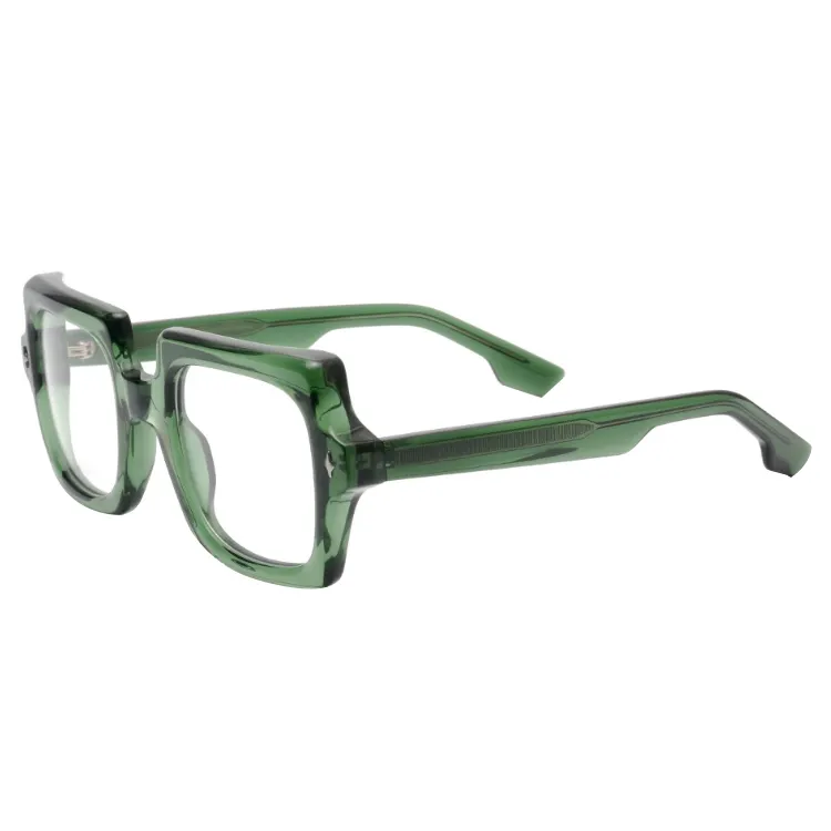 Acetate Optical Glasses Frames Manufacturers Trendy Thick Frames Glasses Square Translucent Men Acetate Optical Frame For Glasses