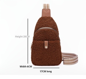 Bolso de Pecho Moderno con Logotipo Personalizado para Mujer, Bolso Bandolera Bohemio con Piel de Oveja, Bolso de Hombro Simple para Actividades al Aire Libre - Product Image 2