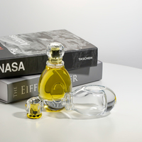 Flacon de parfum en verre transparent de 100 ml de qualité supérieure, avec couvercle en cristal facetté, pulvérisateur à pompe, boîte personnalisable en couleur pour cadeaux haut de gamme