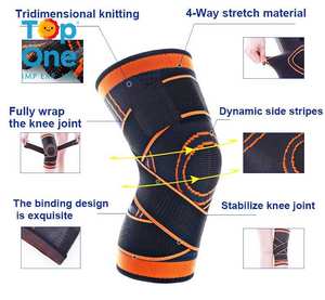 Top One Sports Élastique Réglable Double Bandage Genouillère Respirant Genou Manches avec Fonction de Protection - Product Image 2