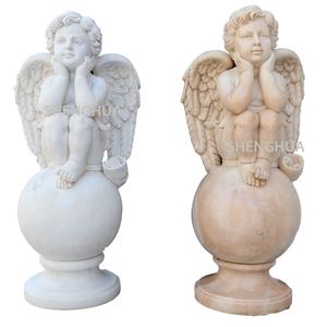 <span class=keywords><strong>Statue</strong></span> di cherubino di angelo di marmo adorabili su ordinazione del giardino all'aperto da vendere - Product Image 1