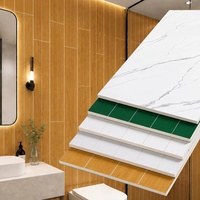 Panneau mural SPC, texture bois, imperméable, résistant à l'humidité, style européen, pour la décoration de salle de bain, villa, appartement