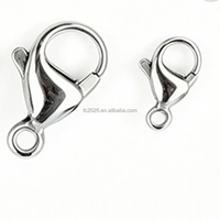 Fermoirs mousquetons en acier inoxydable poli brillant de plusieurs tailles, fermoirs à déclenchement métalliques, fermoirs à griffes de homard pour accessoires de bijoux DIY