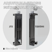 Support de tablette PC en aluminium réglable avec vis robuste CP-12S, logo personnalisé, pince trépied pour tablette de 13-14 pouces, support pour iPhone